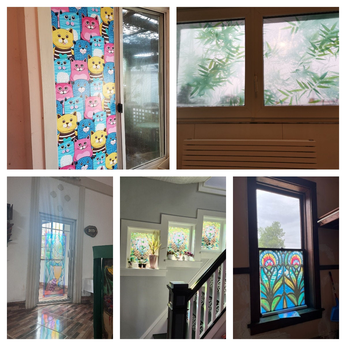 3D Dazzling Blue W2174 Window Film Print Sticker Cling Stained Glass ...