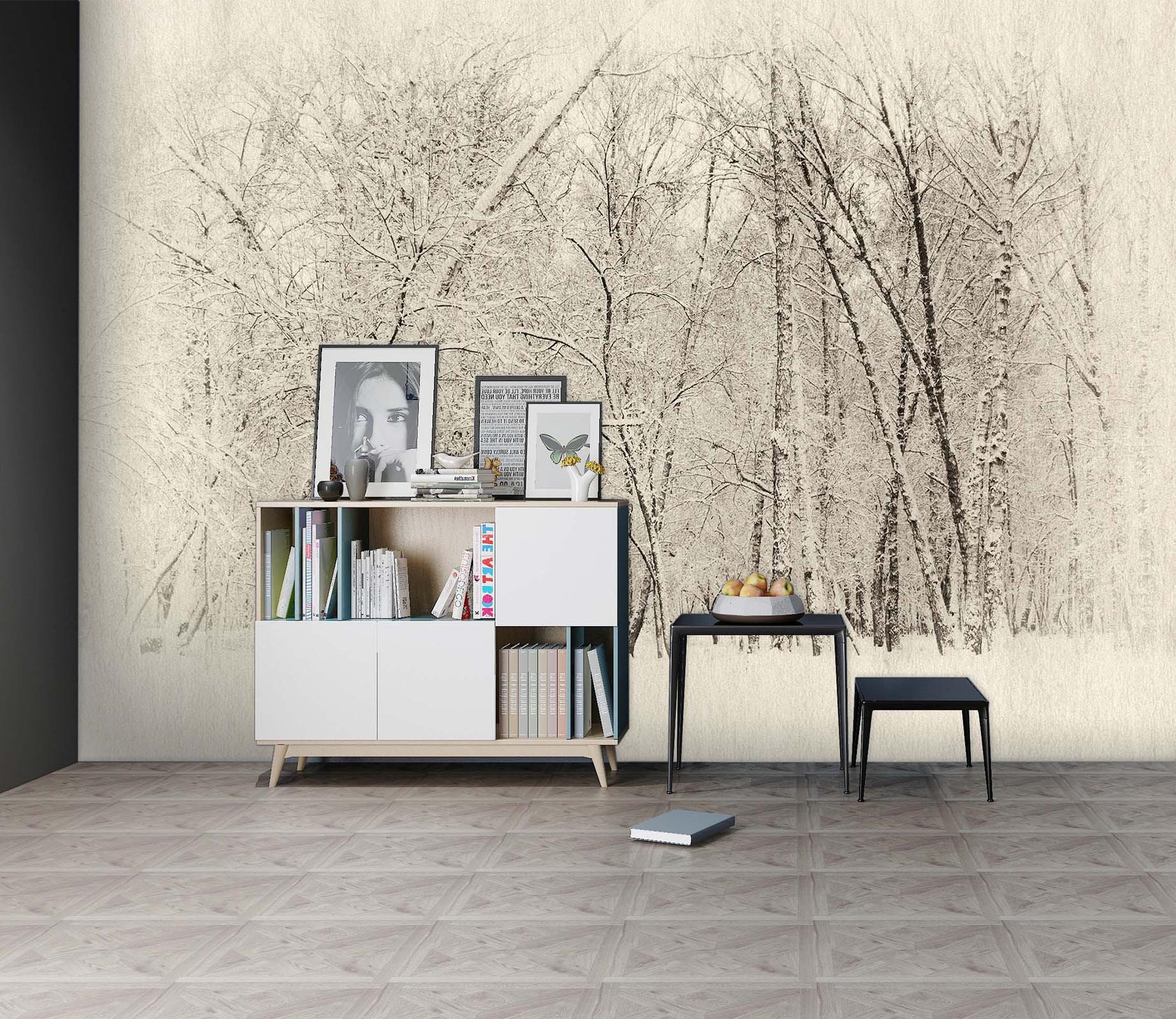 Snowy Landscape 1329 Wallpaper Mural Self Adhesive Peel and Etsy