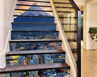 Décal Mural 3D Starry 512NA Pour Contremarches D'escalier - Déco étoiles Noires, Neuf