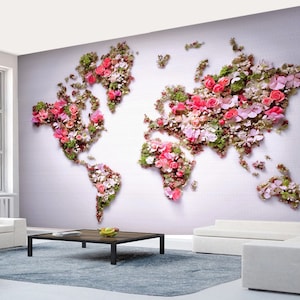 Rose Weltkarte WG944 Tapete Wandbild selbst klebende Schälen und Stick Wand Aufkleber Wanddekoration Design abnehmbar