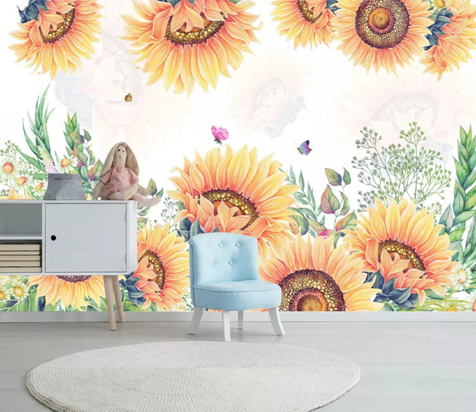 Beautiful Sunflower 2855 Wallpaper Mural Self Adhesive Peel Etsy