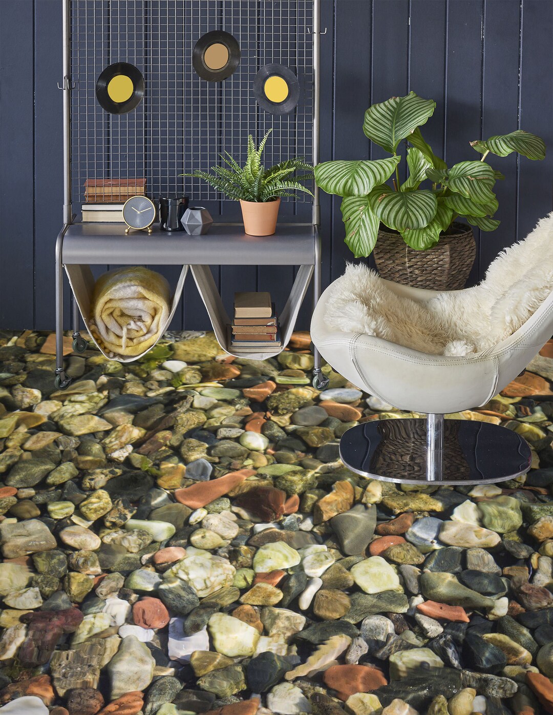 3D Lake Stones 5482 Floor Wallpaper Murals Self-adhesive Removable ...