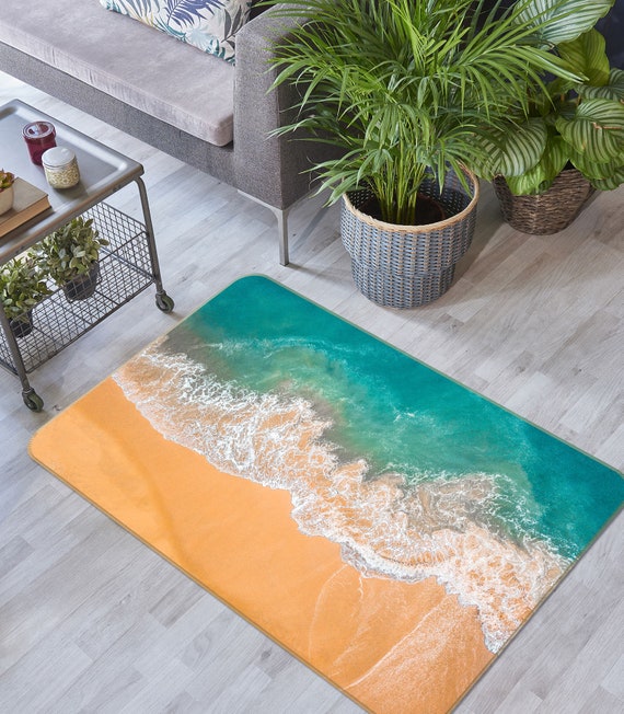 3D Sandy Beach FA1052 Floor Non Slip Rug Carpet Room Mat Round Etsy