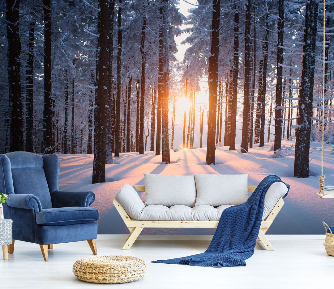 Snow Forest 1326 Wallpaper Mural Self Adhesive Peel and Stick Wall ...