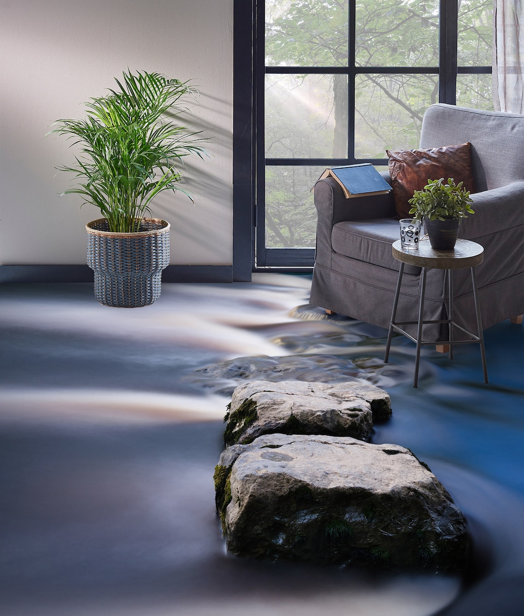 3D Stone Lake 2042 Floor Wallpaper Murals Self-adhesive Removable ...