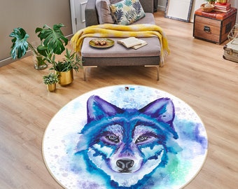 2'7''x1'8'' Black and White Snow Wolf Area Rug Decorative Floor Door Mat Carpet 