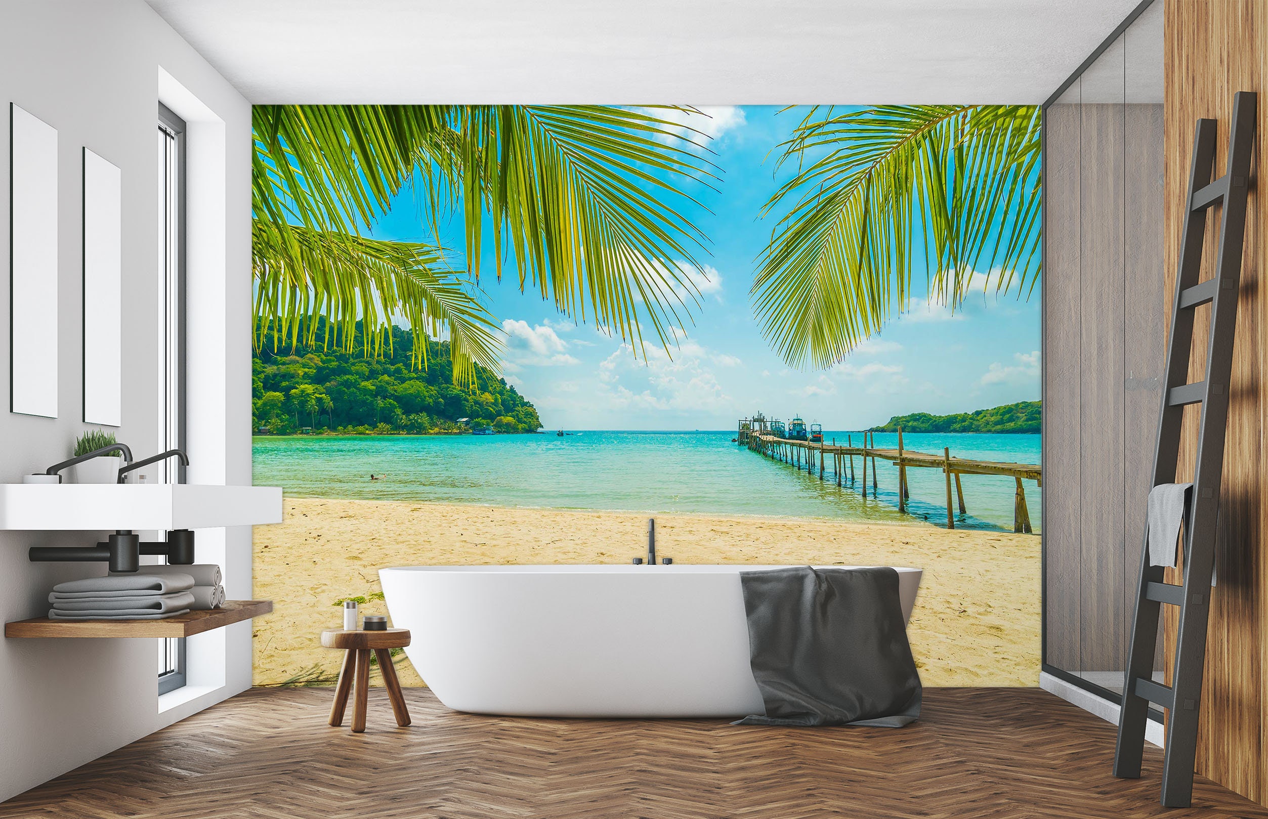 Beach Seascape 1204 Wallpaper Mural Self Adhesive Peel and Etsy
