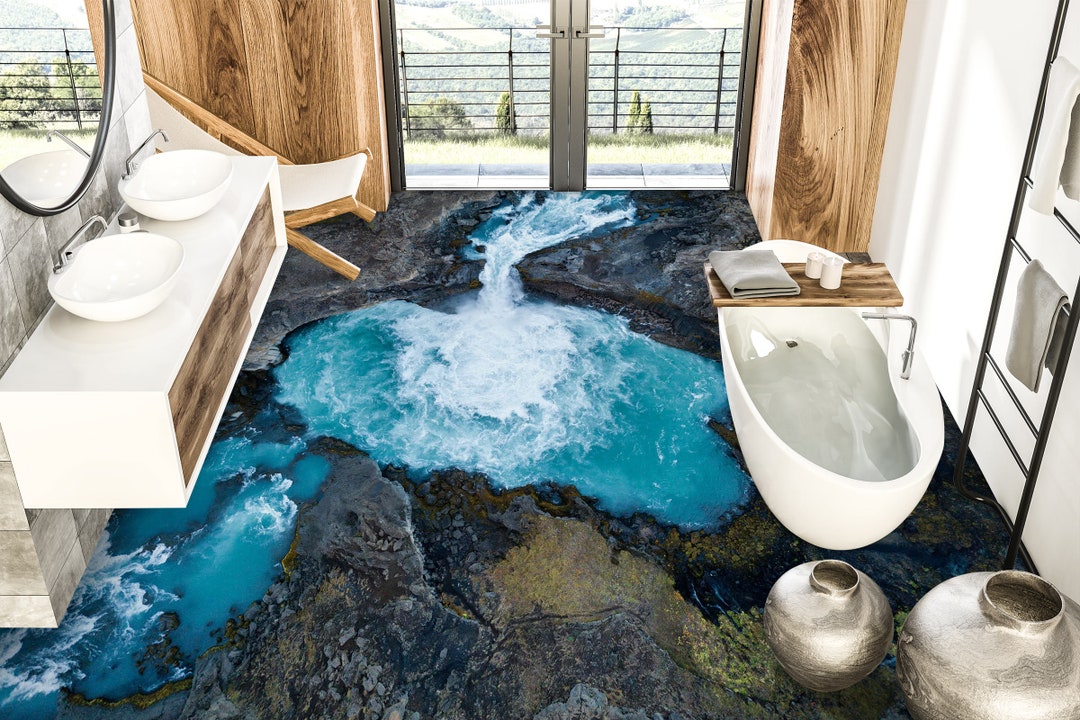 3D Blue Lake Design 6282 Floor Wallpaper Murals Self-adhesive Removable ...