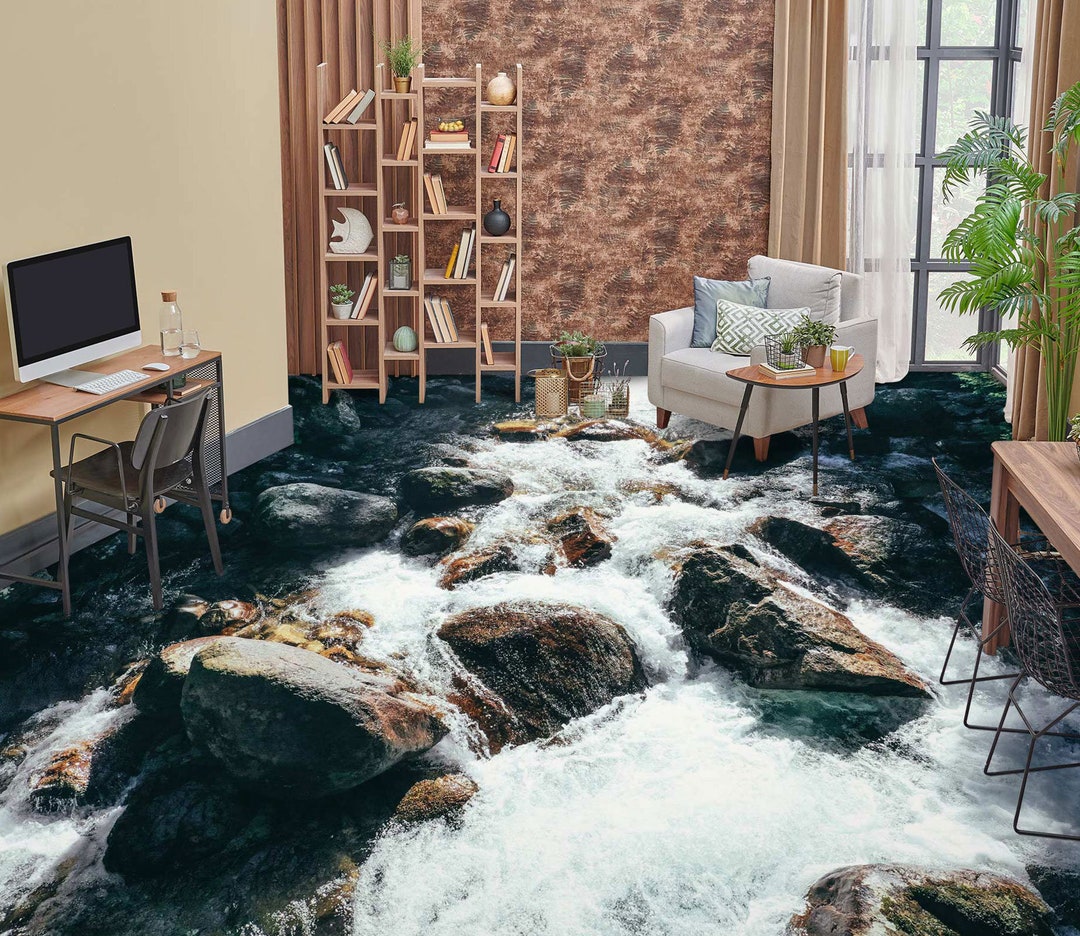 3D Big Gray Stones 196 Floor Mural  Wallpaper Murals Rug & Mat Print Epoxy waterproof bath floor