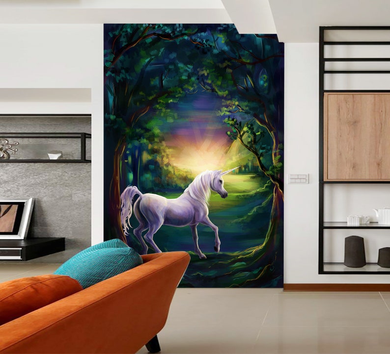 Sunset Unicorn 2146 Wallpaper Mural Self Adhesive Peel and Etsy