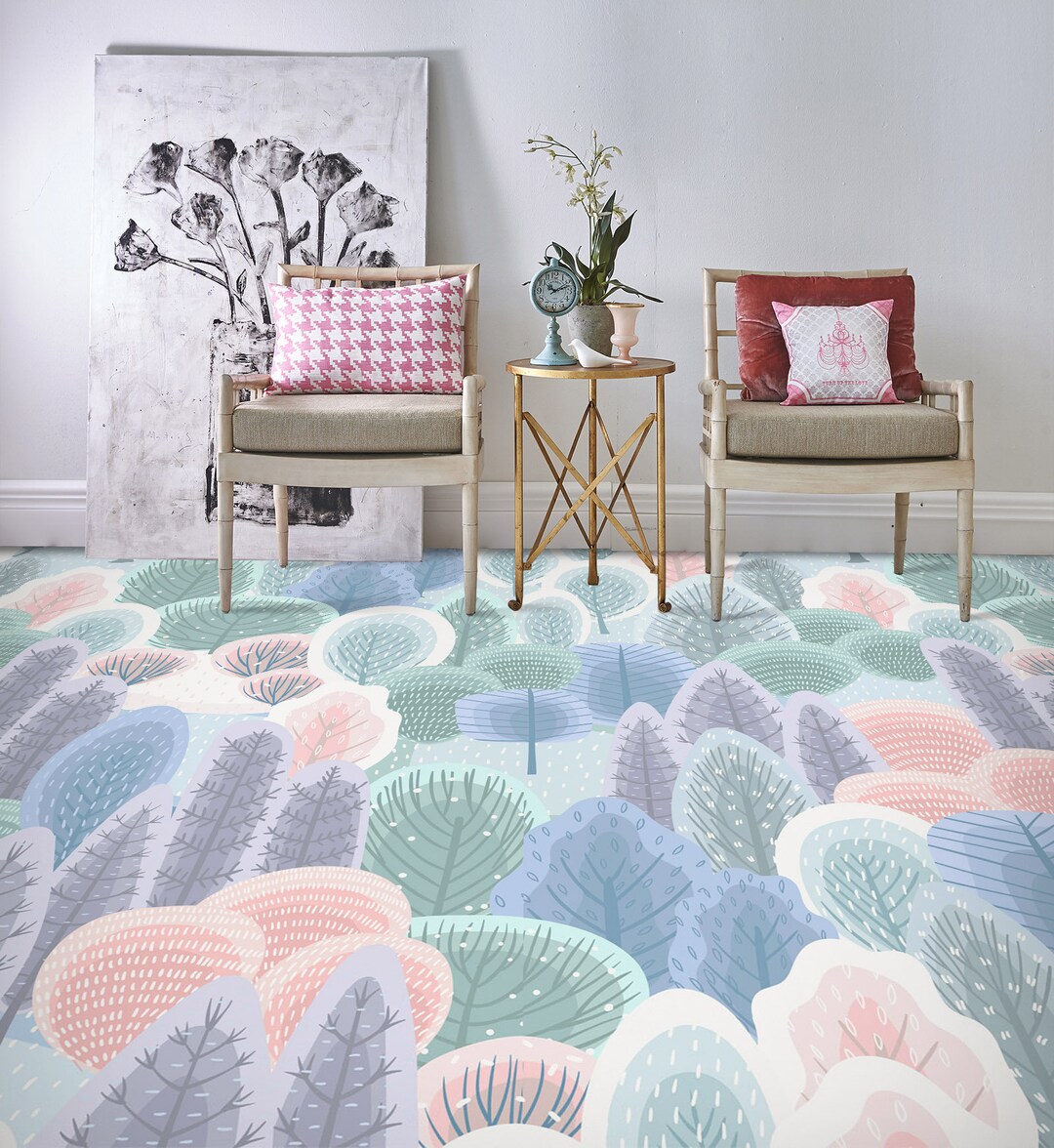 3D Colorful Leaves Floor Mural  Non-slip, Waterproof  & Removable Rug Mat & Floor Murals main image 0