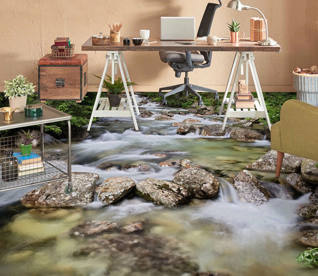 3D River Stones 5547 Floor Wallpaper Murals Self-adhesive Removable ...