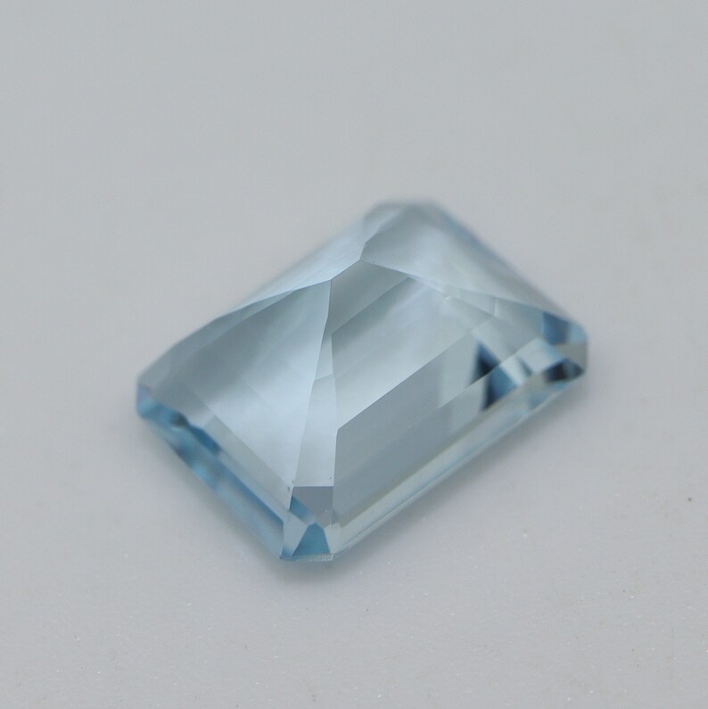 9.8x7.3 MM High Quality Aquamarine Emerald Cut Super Lustrous Loose Gemstone Fine Jewelry 2.5 Cts AAA+Grade Natural Top Blue AQUAMARINE