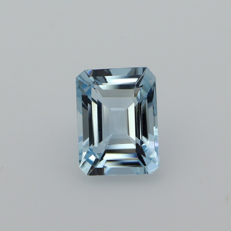 9.8x7.3 MM High Quality Aquamarine Emerald Cut Super Lustrous Loose Gemstone Fine Jewelry 2.5 Cts AAA+Grade Natural Top Blue AQUAMARINE