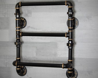 Industrial Pipe Triple Towel Rail