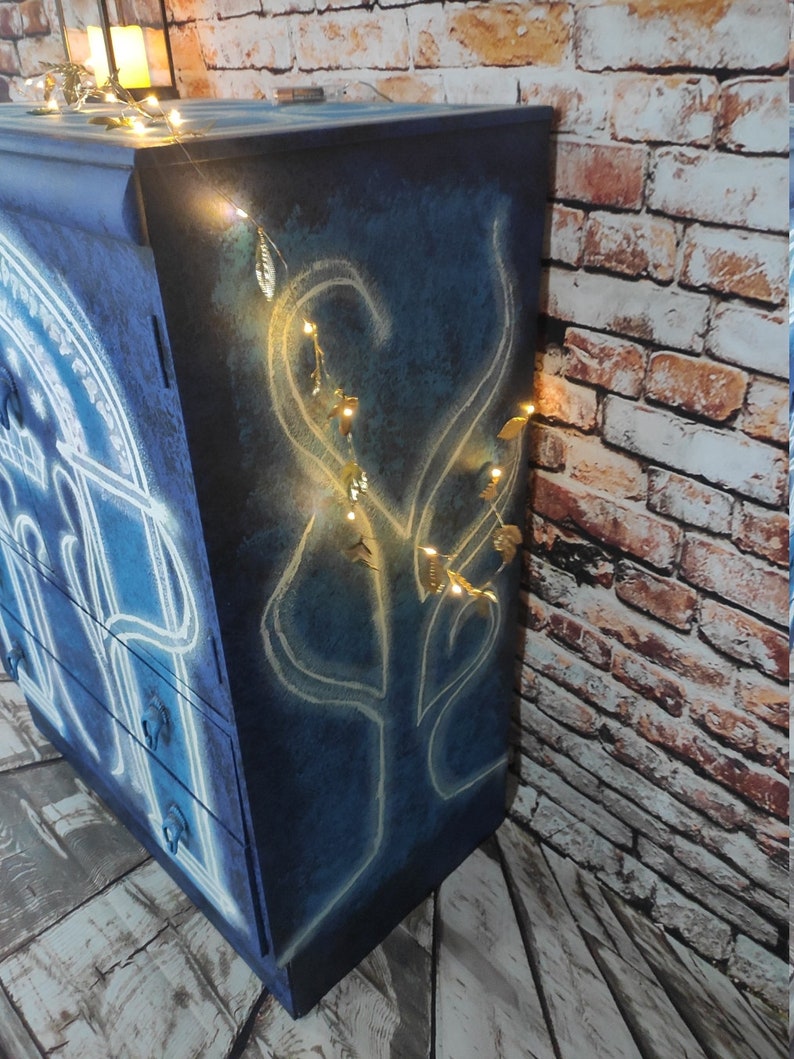 Cabinet, Sideboard, Glow in the dark Lord of the Rings inspired art image 5