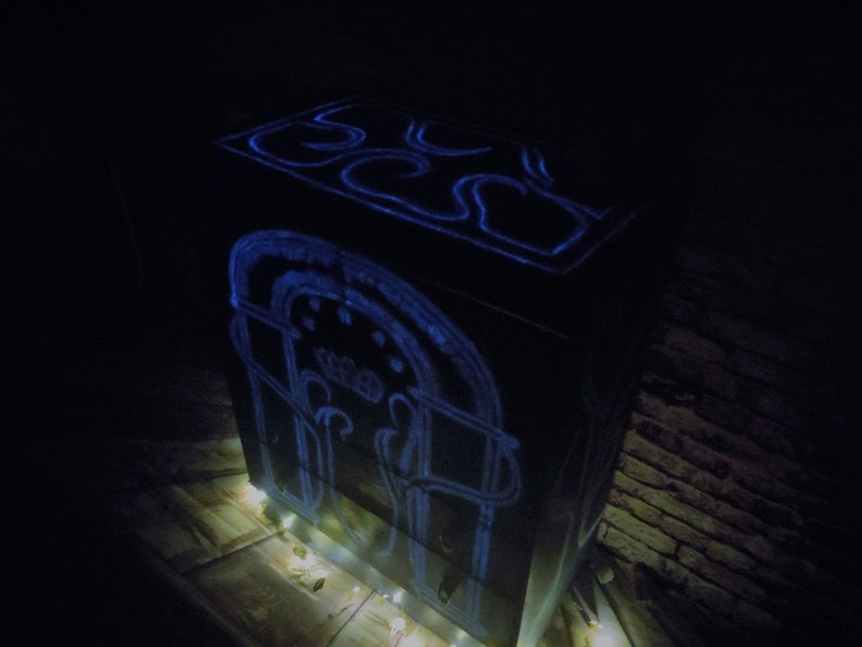 Cabinet, Sideboard, Glow in the dark Lord of the Rings inspired art image 9