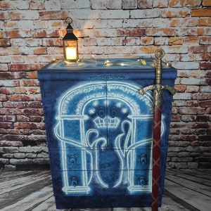 Cabinet, Sideboard, Glow in the dark Lord of the Rings inspired art image 4