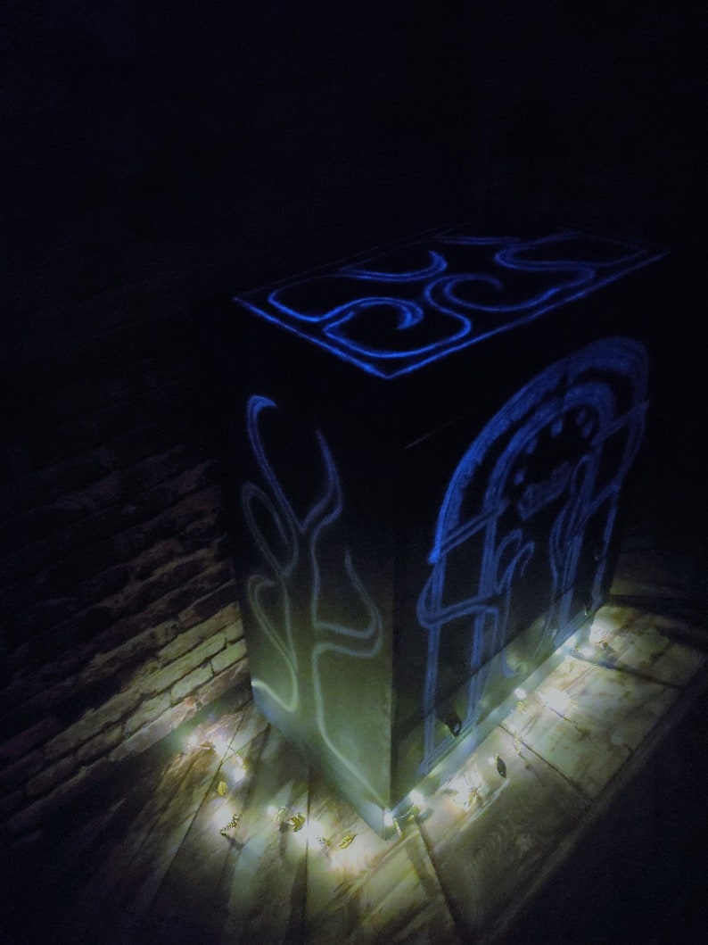 Cabinet, Sideboard, Glow in the dark Lord of the Rings inspired art image 7