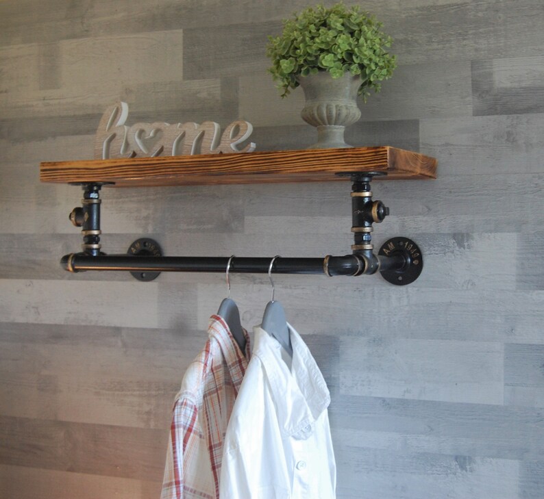 Industrial Clothes Rail With Shelf Etsy UK