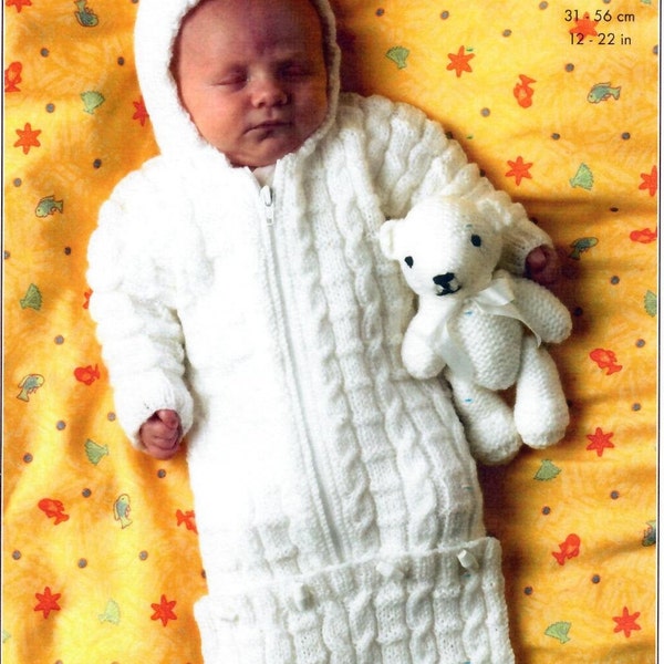King Cole #2766  Baby/Children Sweater, Jacket and Sleeping Bag- PDF Download