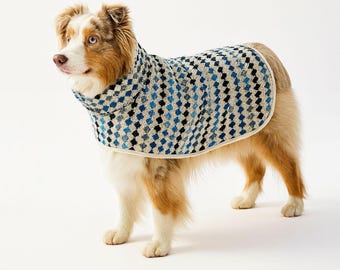 Toalla-abrigo para perro de algodón, poncho absorbente con capucha, algodón turco de estándares orgánicos