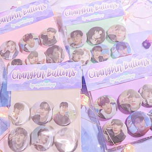 Changbin Buttons - 1.25 inch - 6 Button Set - Button Set - Stray Kids - Stray Kids Button - CrystallizeKpop - SKZ - Stay - Bias Button Pack