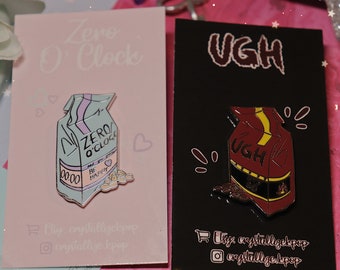 Zero O' Clock & UGH! Enamel Pin Bundle - BTS - CrystallizeKpop - Pin - Pin Bundle - BTS Enamel Pin - Coffee - Coffee Pins