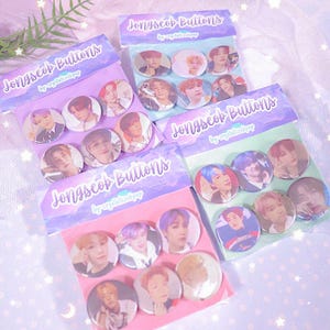 Jongseob Buttons - 1.25 inch - 6 Button Set - Button Set - P1Harmony - P1Harmony Button - CrystallizeKpop - P1ece - Bias Button Pack