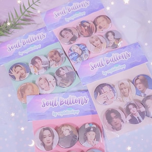 Soul Buttons - 1.25 inch - 6 Button Set - Button Set - P1Harmony - P1Harmony Button - CrystallizeKpop - P1ece - Bias Button Pack