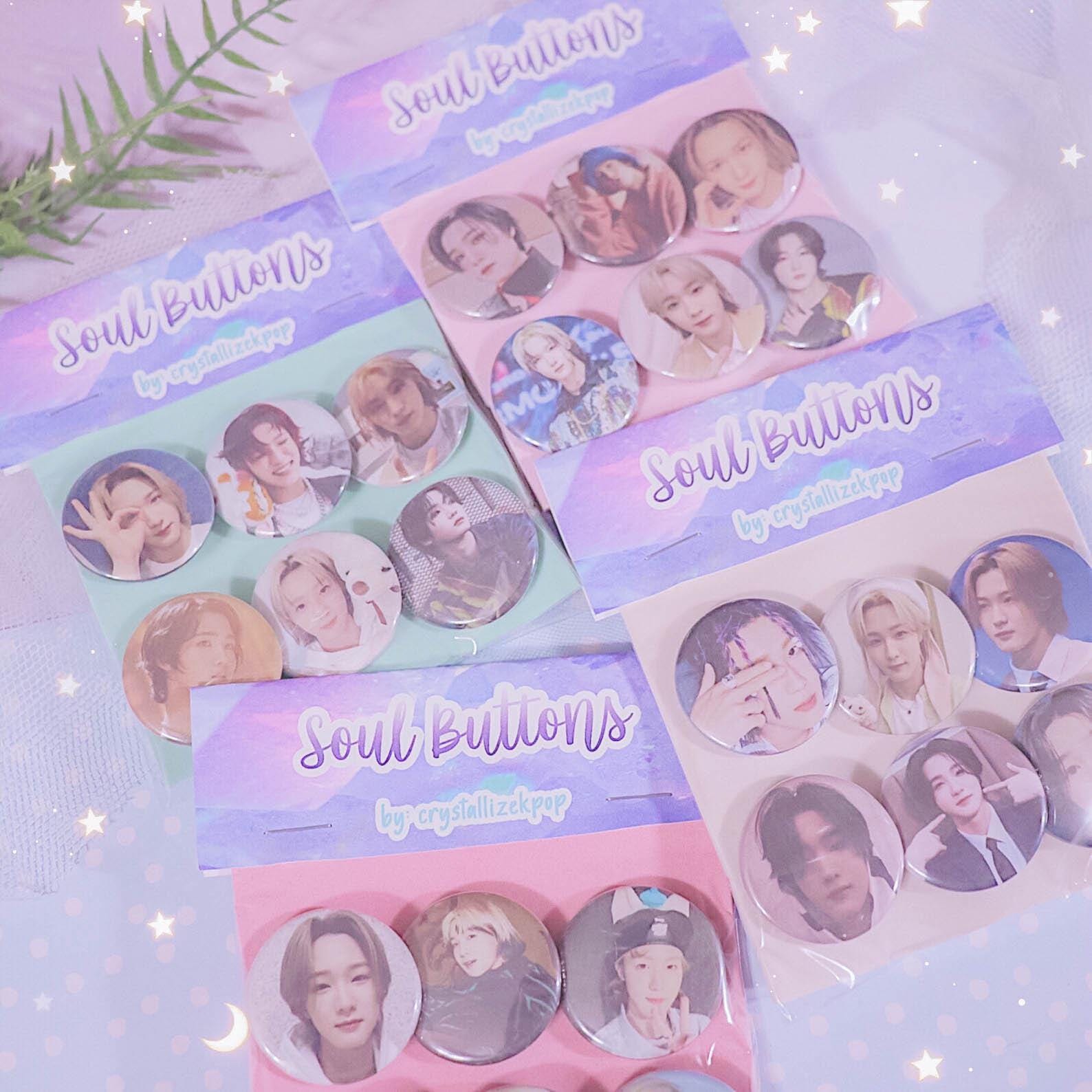 Soul Buttons - 1.25 inch - 6 Button Set - Button Set - P1Harmony - P1Harmony Button - CrystallizeKpop - P1ece - Bias Button Pack