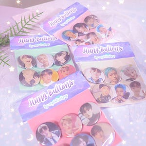 Jiung Buttons - 1.25 inch - 6 Button Set - Button Set - P1Harmony - P1Harmony Button - CrystallizeKpop - P1ece - Bias Button Pack