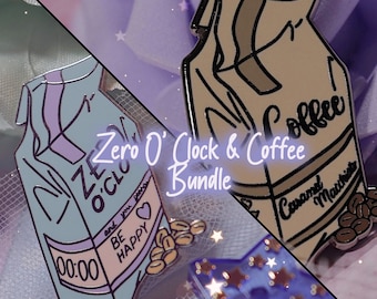 Zero O' Clock & Coffee Enamel Pin Bundle - BTS - CrystallizeKpop - Pin - Pin Bundle - BTS Enamel Pin - Coffee - Coffee Pins