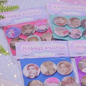 Yeosang Buttons - 1.25 inch - 6 Button Set - Button Set - ATEEZ - Ateez Button - CrystallizeKpop - Atiny - Bias Button Pack