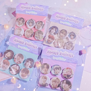 Jisung Buttons - 1.25 inch - 6 Button Set - Button Set - Stray Kids - Stray Kids Button - CrystallizeKpop - SKZ - Stay - Bias Button Pack