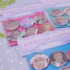 Hongjoong Buttons - 1.25 inch - 6 Button Set - Button Set - ATEEZ - Ateez Button - CrystallizeKpop - Atiny - Bias Button Pack