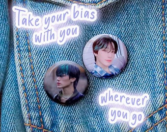 San Buttons - 1.25 inch - 6 Button Set - Button Set - ATEEZ - Ateez Button - CrystallizeKpop - Atiny - Bias Button Pack