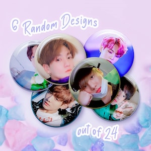 Jungkook Buttons - 1.25 inch - 6 Button Set - Button Set - BTS - BTS Button - CrystallizeKpop - Army - Bias Button Pack