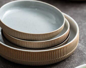 Ceramic Deep Dish, Handmade Ceramic Dinner Plate, Ceramic Soup Bowl, Pottery Dinnerware Plates, Stoneware Dishes, Deep Plates, Dining Plate