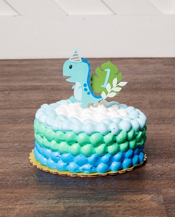 Dinosaur Smash Cake Topper Pour Le 1er Anniversaire Bebe Etsy