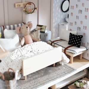 Ikea Dollhouse Fully Furnished-Miniature Wooden Dollhouse with Furniture and Accessories 1:12 scale imagem 5