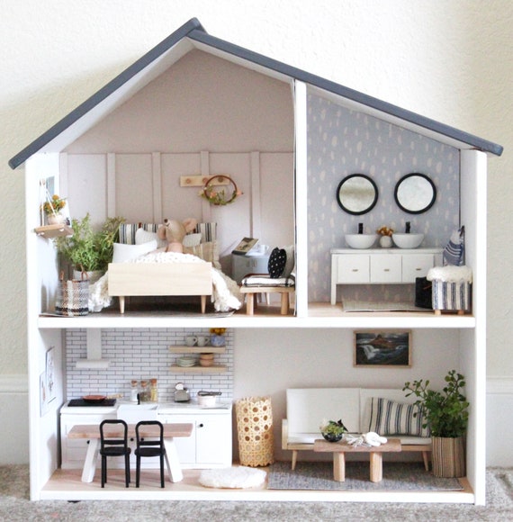 Ikea Dollhouse Fully Furnished-miniature Wooden Dollhouse With