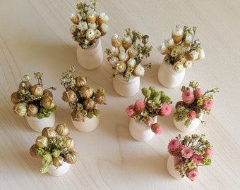 Miniature dollhouse plant, dollhouse floral vase, miniature dried plants and flowers, dollhouse plants, 1:12 scale