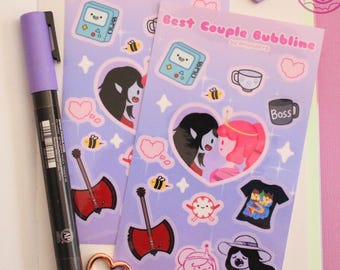 Princess Bubblegum and Marceline (Bubbline) Sticker Sheet