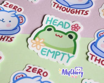 Head Empty Zero Thoughts Glossy Vinyl Stickers
