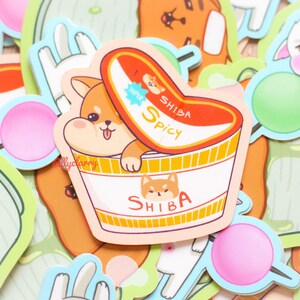 Cute Snacks Pet Stickers  | Shiba | Ramen | Tea | Cat |