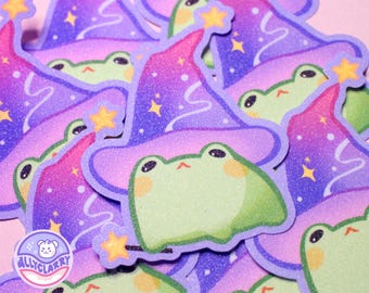 Witchy Froggie Glitter Vinyl Sticker