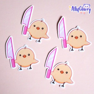 Chicken Knife Glossy Vinyl Sticker