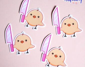 Chicken Knife Glossy Vinyl Sticker