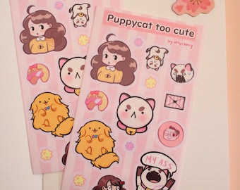 Bee & Puppycat too cute Sticker Sheet